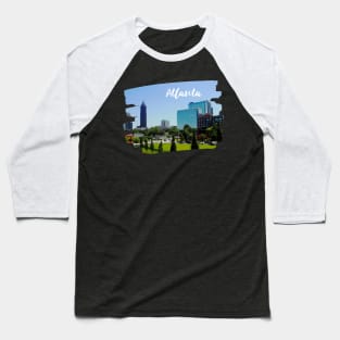 Cool photography of Atlanta Georgia skyline blue sky USA city break Baseball T-Shirt